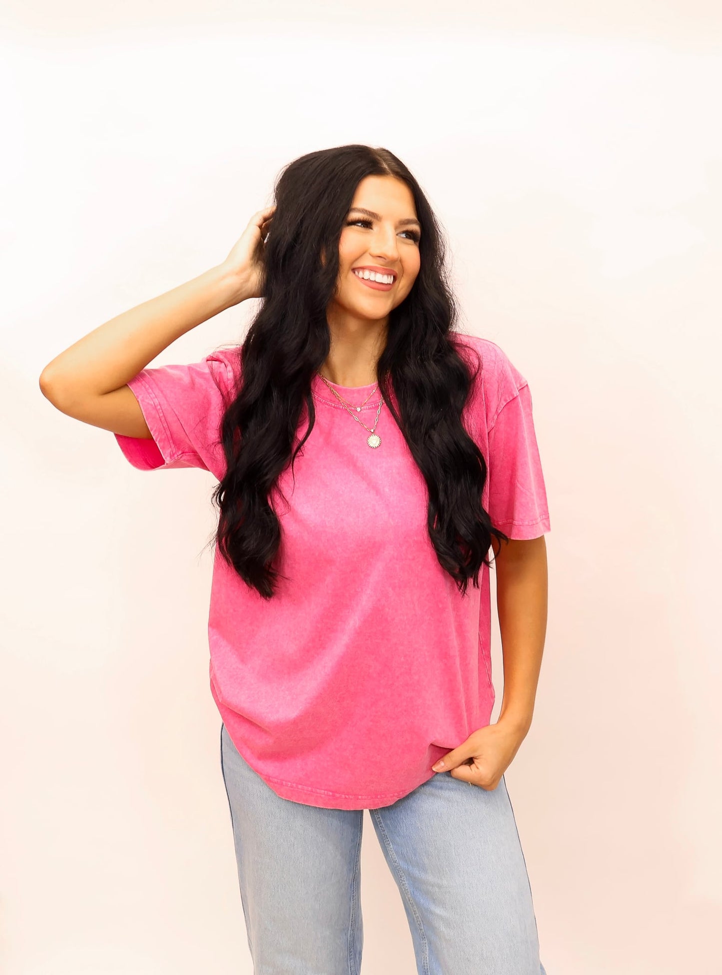 Sunset Essential Oversized Acid Wash Tee