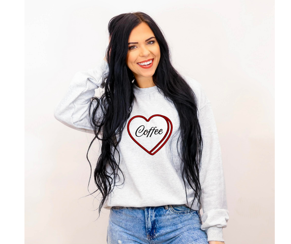Dogs, Coffee or Books Conversation Heart Embroidered