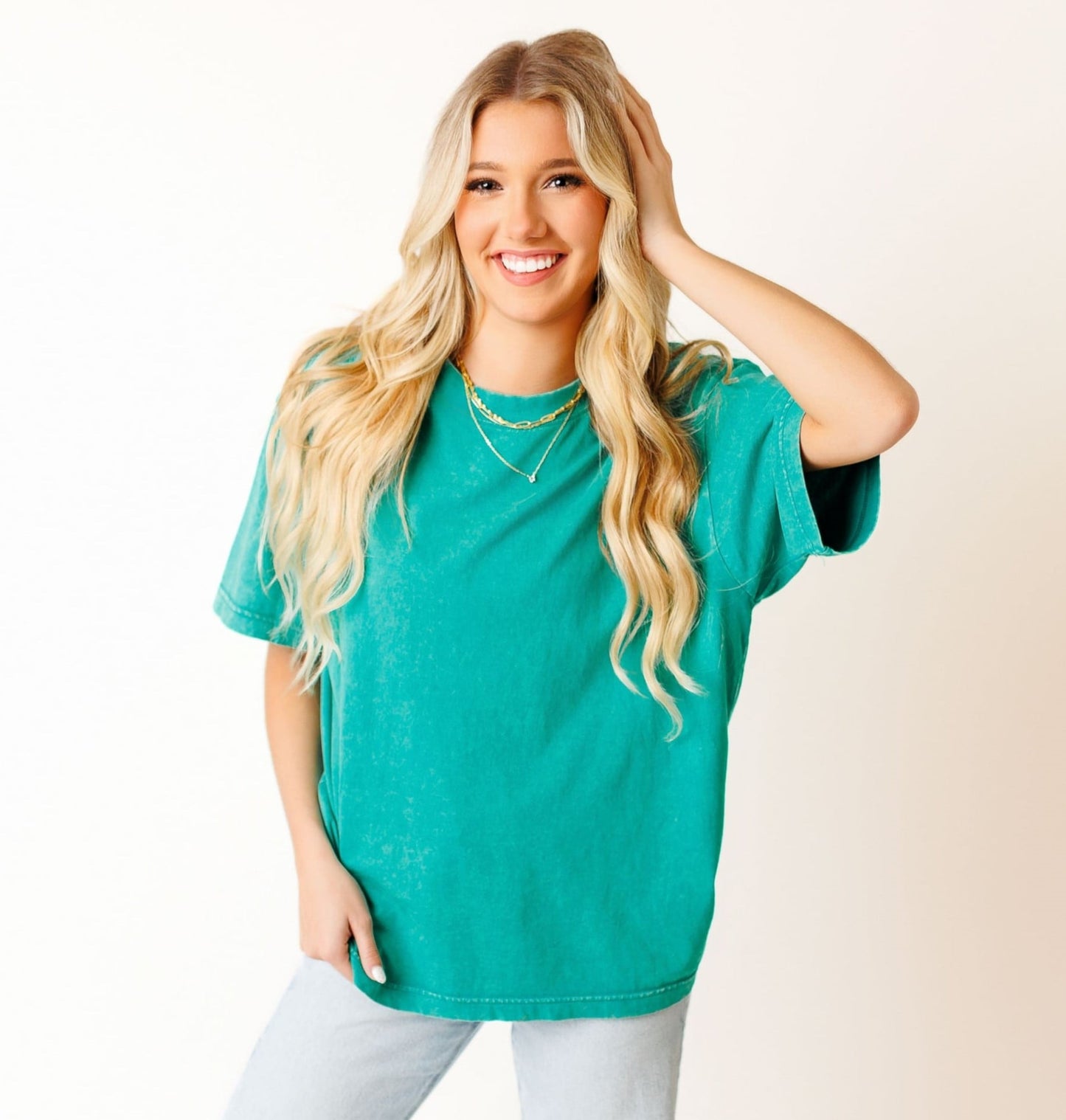 Sunset Essential Oversized Acid Wash Tee