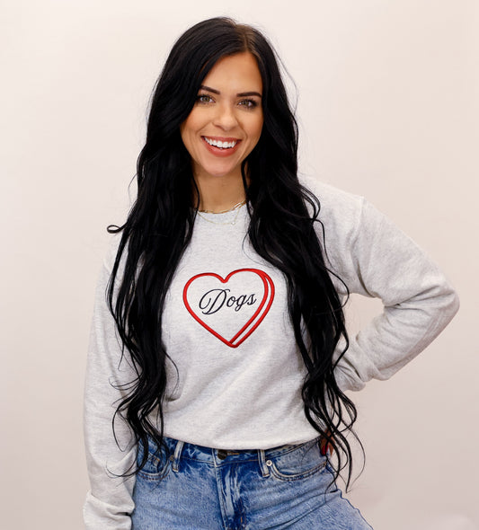 Dogs, Coffee or Books Conversation Heart Embroidered